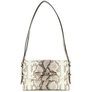Lefia pebble PU flap shoulder bag with gold hardware, zip pocket, compact size